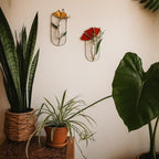 Glasmalerei Mohnblumen Wandvase Tiffany-Art Suncatcher Pflanzenvermehrungsstation Blumenwandkunst Boho-Dekor