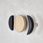 Wandhaken Mondphase Holz, Mehrfarbig, 10 cm Durchmesser