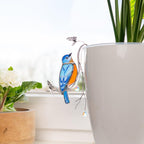 Stained Glass Bluebird Plant Stakes - Handgefertigtes Glas-Dekor mit Kristallen