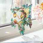 Holografischer Acryl-Feen-Sonnenfänger mit Schmetterlingsflügeln, Laterne & Eichhörnchen, Fensterdekoration, 3,5-12 Zoll