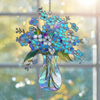 Forget-Me-Not Acryl Suncatcher Holografisch Fensterschmuck