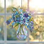 Forget-Me-Not Acryl Suncatcher Holografisch Fensterschmuck