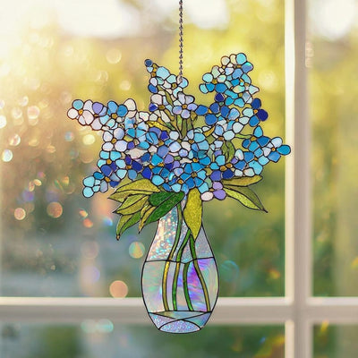 Forget-Me-Not Acryl Suncatcher Holografisch Fensterschmuck