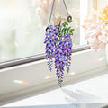 Glyzinien Sonnenfänger Lila Blumenkranz Hologramm Acryl Fensterdekoration