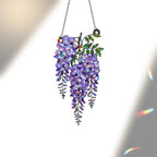 Glyzinien Sonnenfänger Lila Blumenkranz Hologramm Acryl Fensterdekoration