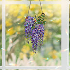 Glyzinien Sonnenfänger Lila Blumenkranz Hologramm Acryl Fensterdekoration