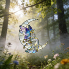 Fee Mond Glasmalerei Suncatcher, himmlische Kinderzimmer Dekor