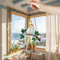Hologramm Acryl Suncatcher Nymphensittich Vogel Fenster Deko 3 mm