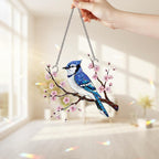 Hologramm Acryl Suncatcher, 3,5-12 Zoll, Vogel Kirschblüten Fensterschmuck, Regenbogen Maker