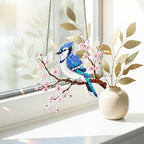 Hologramm Acryl Suncatcher, 3,5-12 Zoll, Vogel Kirschblüten Fensterschmuck, Regenbogen Maker