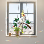 Hologramm Acryl Suncatcher Nymphensittich Vogel Fenster Deko 3 mm