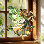 Fee mit Maiglöckchen Acryl 2D Ornament Fensterschmuck