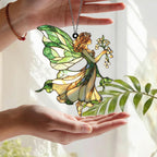 Fee mit Maiglöckchen Acryl 2D Ornament Fensterschmuck