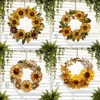 Sonnenblumen-Sonnenfänger, kranzförmiger Acryl-Fensterdekor, florales Ornament