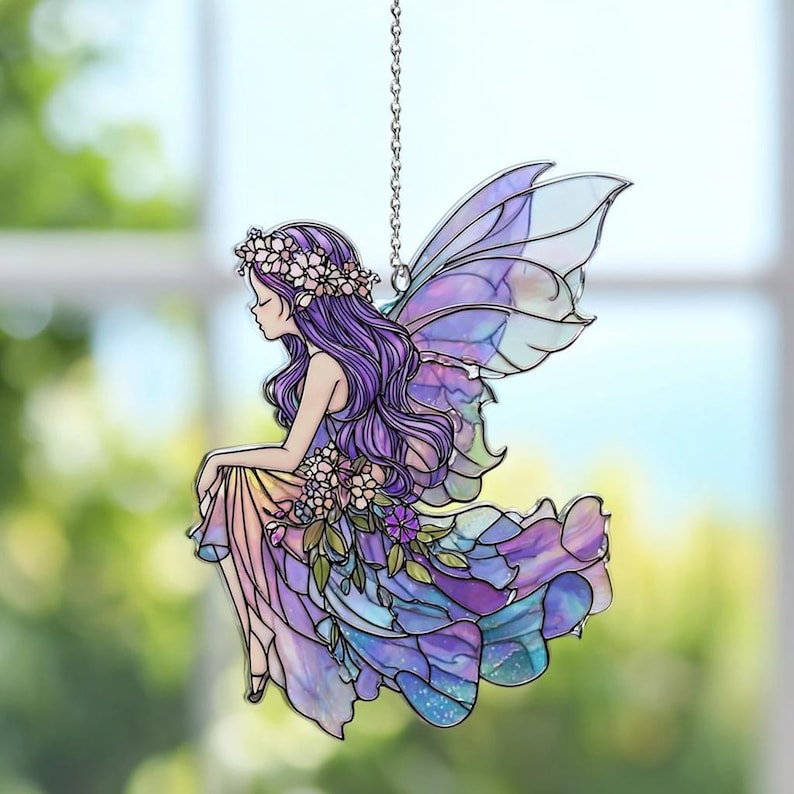 Acryl Suncatcher Fensterbild Wohnkultur Fee Geschenk