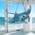 Hologramm Manta Ray Fensterbehang, Ocean Prism Suncatcher, Küsten Sea Life Decor