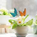 Glasmalerei Schmetterlings Pflanzenstecker Bunt Frühlings Dekor