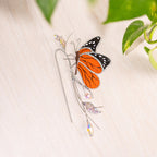 Monarch Kristall Sonnenfänger Pflanzenstecker - Buntglas Schmetterling