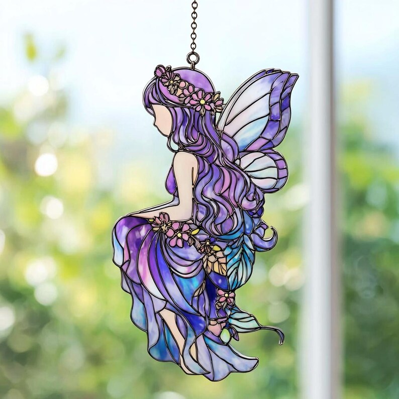 Acryl Suncatcher Fensterbild Wohnkultur Fee Geschenk