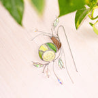 Buntglas Gartenschnecke Sonnenfänger 9,5 x 16,5 cm grün mit Kristallen Indoor Gartenarbeit Pflanzenzubehör