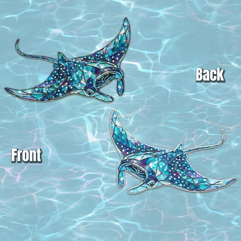 Hologramm Manta Ray Fensterbehang, Ocean Prism Suncatcher, Küsten Sea Life Decor