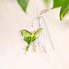 Handgefertigte Luna Motte Glas Pflanzenstecker Kristall Sonnenfänger Gartenschmuck 4x6 Zoll