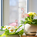 Glas Flamingo Pflanzenstecker Romantisches Gartendekor Handbemalt Rosa