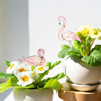 Glas Flamingo Pflanzenstecker Romantisches Gartendekor Handbemalt Rosa