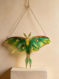 Grüne Motte Glasmalerei-Verzierung Schmetterling Fenster hängend Suncatcher-Dekoration Buntglas 20x20 cm