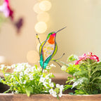 Glas Kolibri Pflanzenstecker Set Indoor Blumendekoration Handbemalt