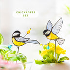 Handbemalter roter Glasvogel für Pflanzenarrangement und Wohnkultur