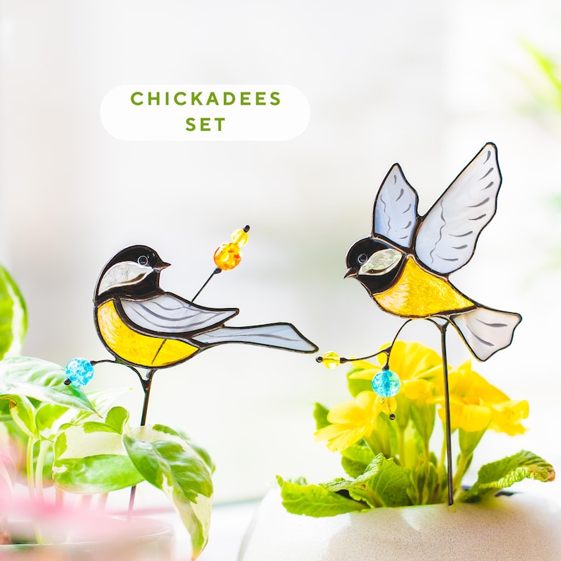 Handbemalter roter Glasvogel für Pflanzenarrangement und Wohnkultur