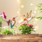 Glas Kolibri Pflanzenstecker Set Indoor Blumendekoration Handbemalt