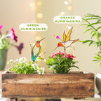 Glas Kolibri Pflanzenstecker Set Indoor Blumendekoration Handbemalt