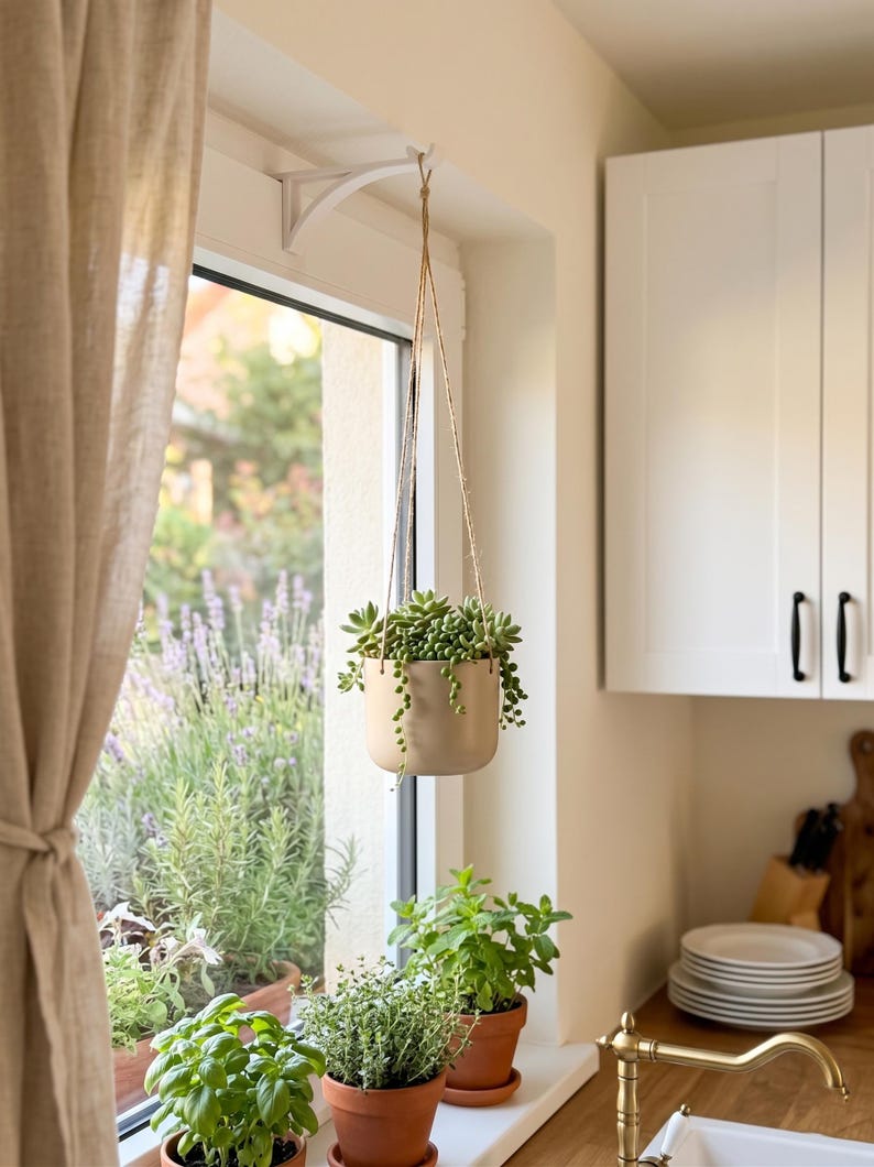Fensterhaken für Kunststofffenster 2 kg Belastung, Blumenampel und Deko ohne Bohren, Klemmhalter für Fensterrahmen 16-20 mm