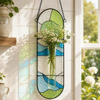 Hängende Glas-Vermehrungsvase Suncatcher, Fensterdeko, handgefertigter Pflanzenhalter, 3 Designs