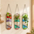 Hängende Glas-Vermehrungsvase Suncatcher, Fensterdeko, handgefertigter Pflanzenhalter, 3 Designs