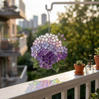 Acryl Suncatcher Lila Hortensie Blumen Fensterschmuck Boho Dekor