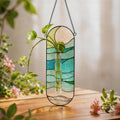 Hängende Pflanzenvase mit Ozeanwellen-Design, Glasvermehrungsstation, hydroponischer Pflanzenhalter, Küstenfensterdekor, 17-26 cm