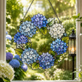 Hortensien-Sonnenfänger, Acryl-Fensterdekoration mit blauen Hortensienblüten