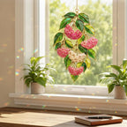Acryl Sonnenfänger Fensterbild mit Hoya Blüte in Buntglasoptik