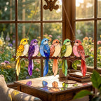 Acryl-Vogel-Sonnenfänger, Wandbehang in Buntglasoptik, farbenfrohes Dekor für Zuhause