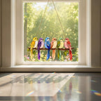 Acryl-Vogel-Sonnenfänger, Wandbehang in Buntglasoptik, farbenfrohes Dekor für Zuhause