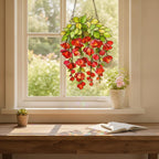 Roter Acryl-Sonnenfänger mit Blumenmuster, 10–45 cm, Deko-Aufhänger für Fenster